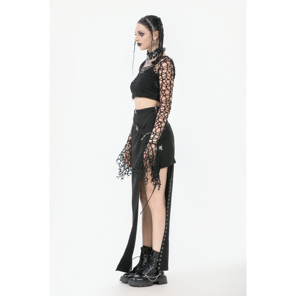Dark in Love Morana Mesh Crochet Knit Bell Sleeve Shrug