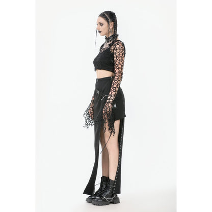 Dark in Love Morana Mesh Crochet Knit Bell Sleeve Shrug