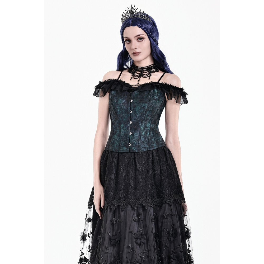 Dark in Love Floral Applique Lace Maxi Skirt