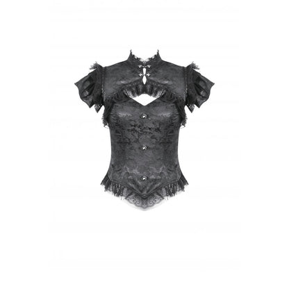 Dark in Love Seraphine Lace Off-Shoulder Goth Bodysuit