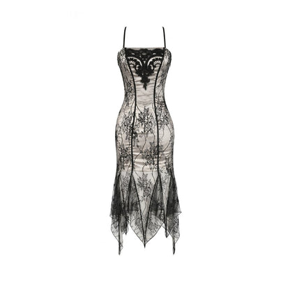 Dark in Love Shredded Harness Asymmetric Dress