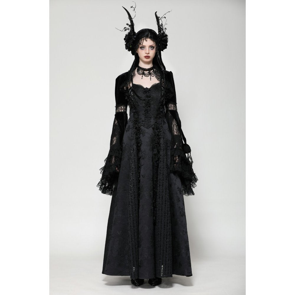 Dark in Love Lavinia Elegant Shrug in Velvet and Lace - Kate's Clothing