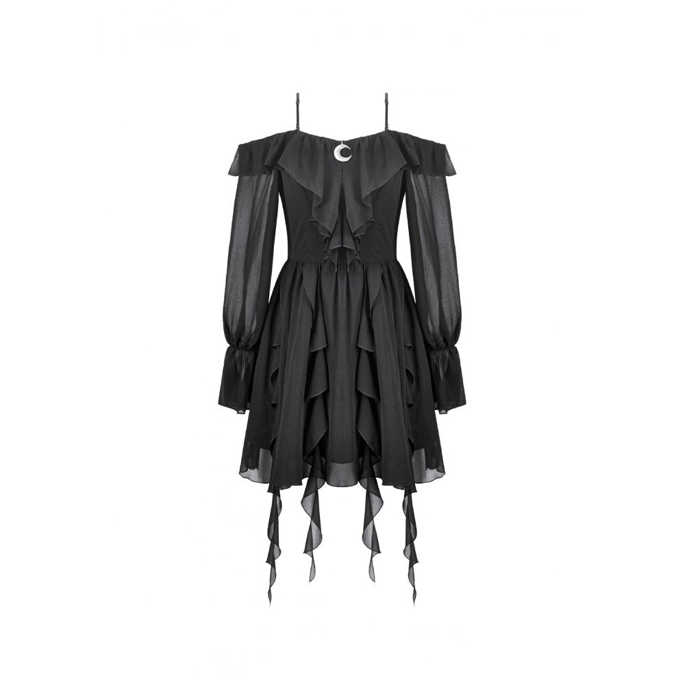 Dark in Love Nocturnal Crescent Chiffon Dress