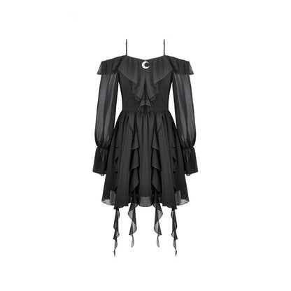 Dark in Love Nocturnal Crescent Chiffon Dress