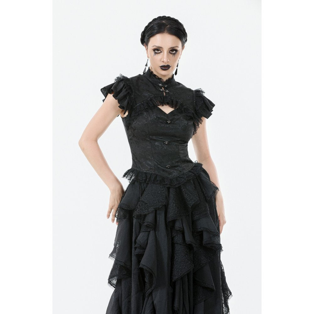 Dark in Love Seraphine Lace Off-Shoulder Goth Bodysuit