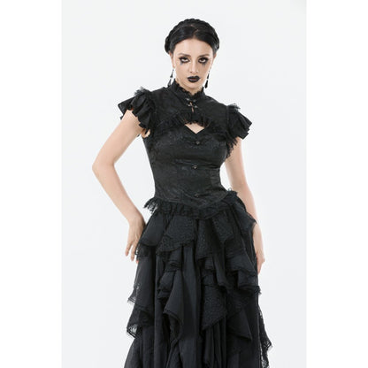 Dark in Love Seraphine Lace Off-Shoulder Goth Bodysuit