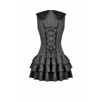 Dark in Love Vintage Striped Ruffle Tier Dress