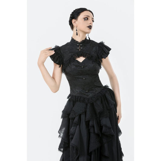 Dark in Love Seraphine Lace Off-Shoulder Goth Bodysuit