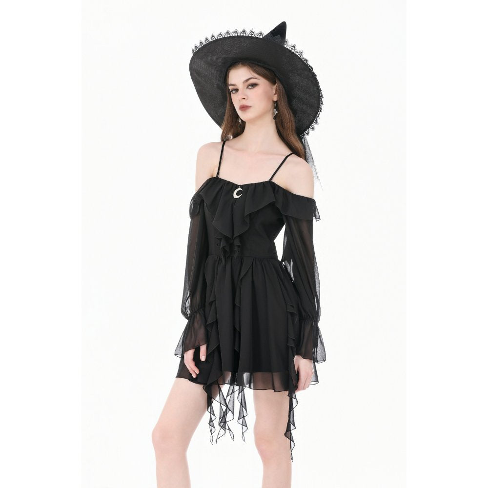 Dark in Love Nocturnal Crescent Chiffon Dress