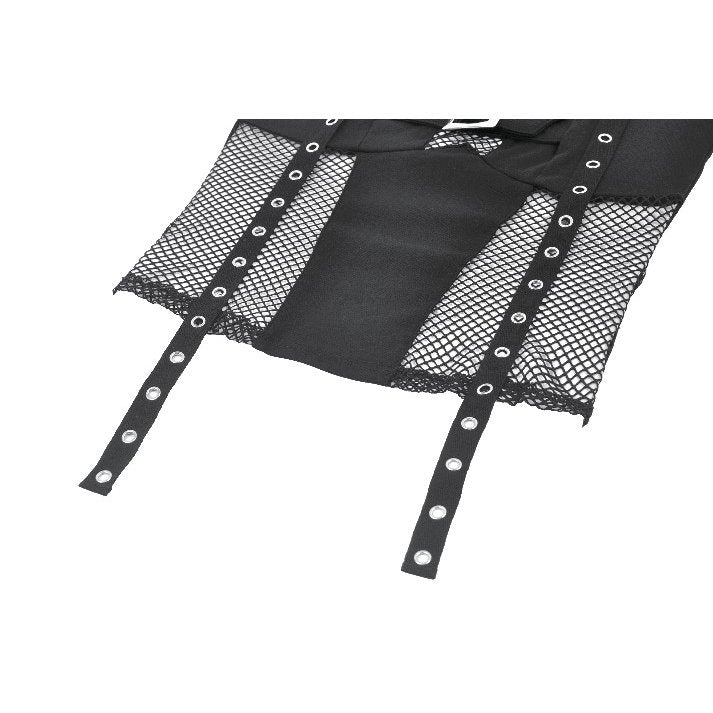 Punk Rave Bondage Mesh Panel Buckle Top