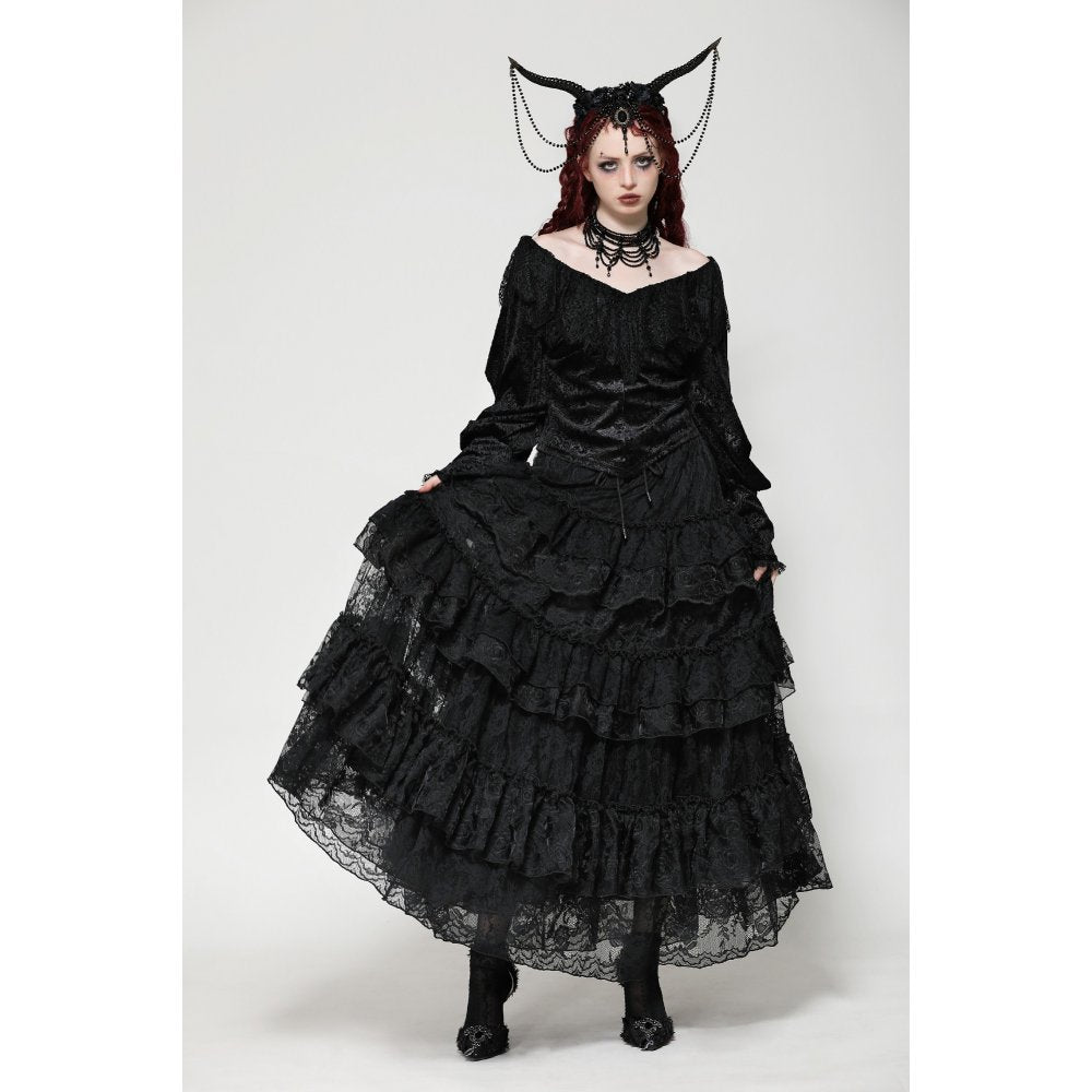 Dark in Love Cressida Gothic Princess Layered Cake Skirt - Kate's Clothing