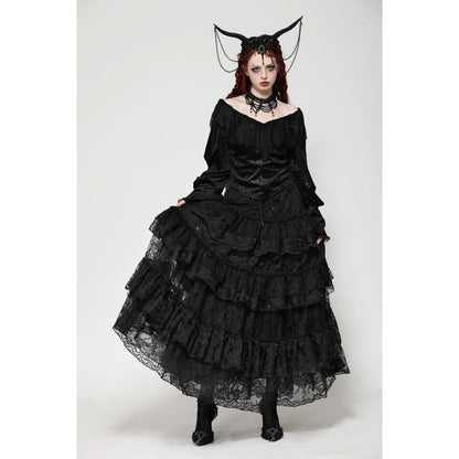 Dark in Love Cressida Gothic Princess Layered Cake Skirt - Kate's Clothing