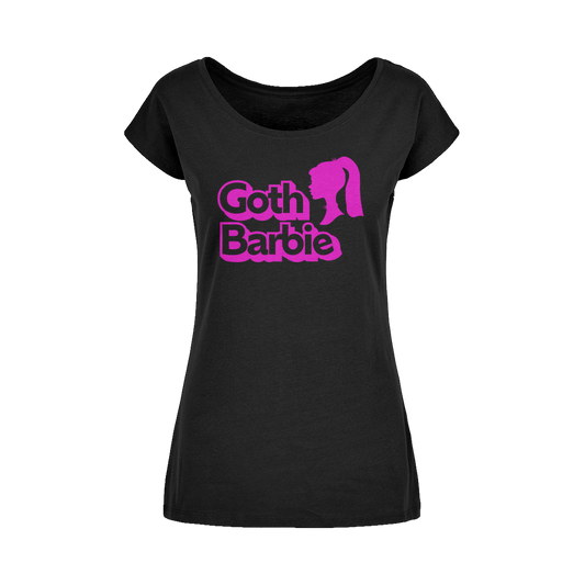 ANTIBrand Goth Barbie Pink Wide Neck Womens T-Shirt