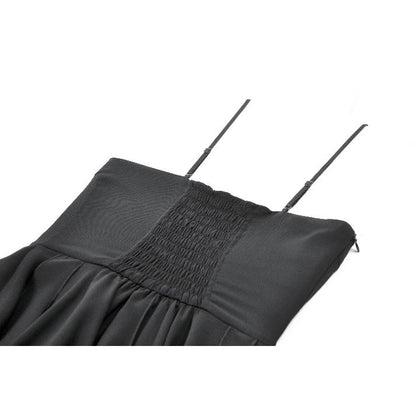 Dark in Love Asymmetric Flowy Chiffon Dress