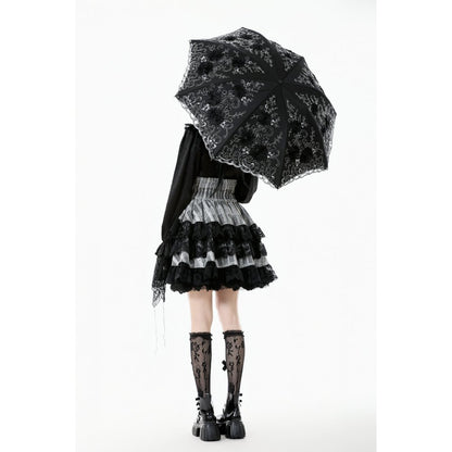Dark in Love Belladonna Embroidered Folding Parasol