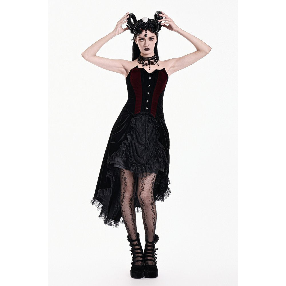 Dark in Love Crimson Vampiric Velvet Corset Top