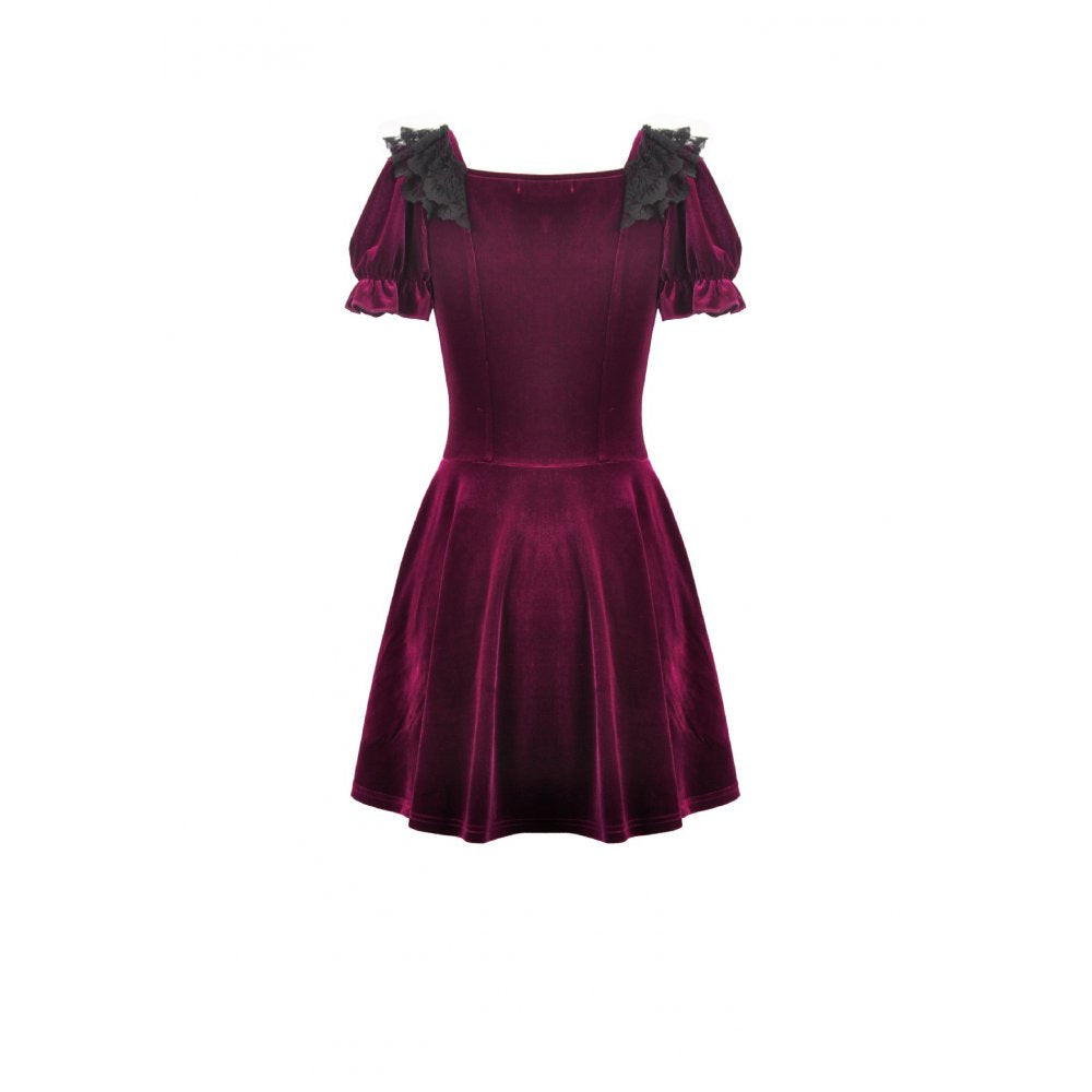 Dark in Love Velvet Lace Patchwork Dress