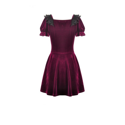 Dark in Love Velvet Lace Patchwork Dress