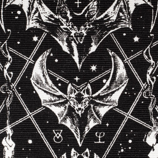 Alchemy Gothic Evilution Bat Cotton Rug Occult Moon Phase Floor Wall Tapestry Decor