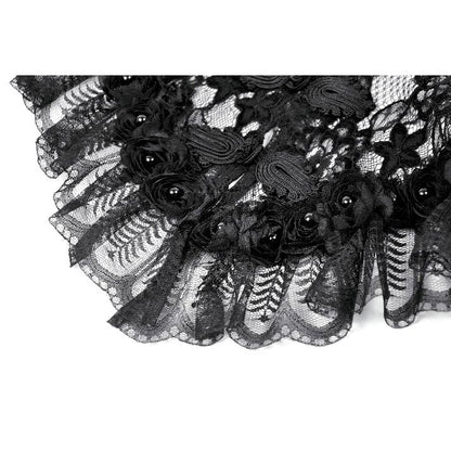 Dark in Love Morwenna Gothic Lace Ruffle Capelet