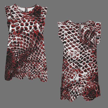 ANTIBrand Misfits Rack - Basilisk Skin Ruffle Mini Dress - M (UK 12)