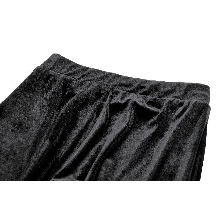 Flared gothic trousers with romantic lace design