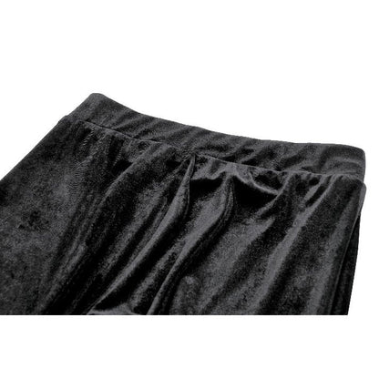 Flared gothic trousers with romantic lace design