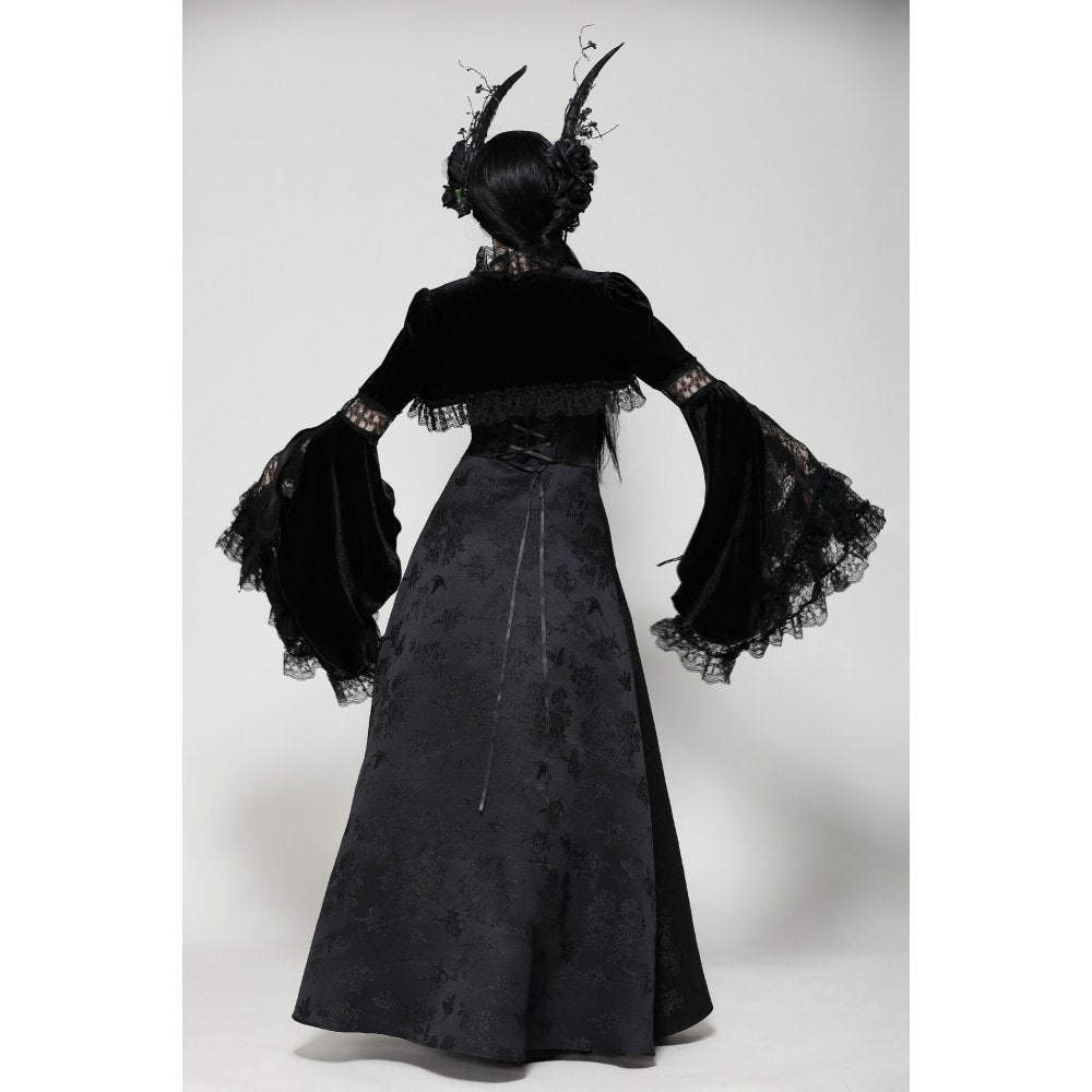 Dark in Love Lavinia Elegant Shrug in Velvet and Lace - Kate's Clothing