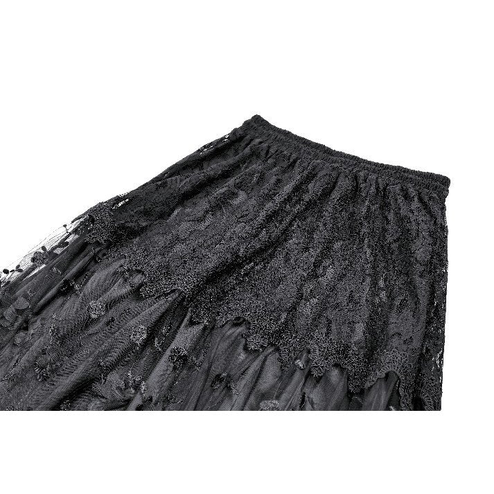 Dark in Love Floral Applique Lace Maxi Skirt