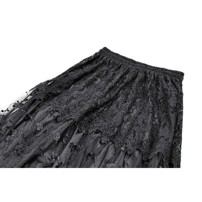 Dark in Love Floral Applique Lace Maxi Skirt