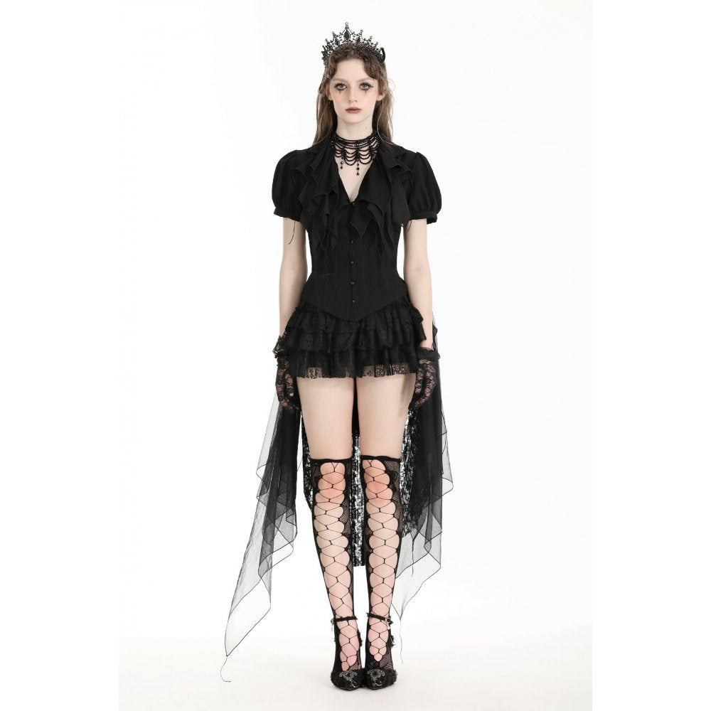 Dark in Love Vanetta Ruffled Puff Sleeve Shirt - Kate's Clothing