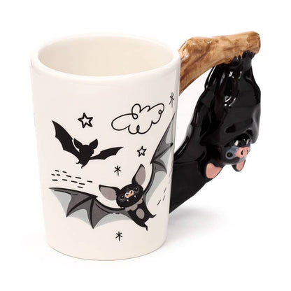 Gothic Gift Bat Ceramic Shaped Handle Mug