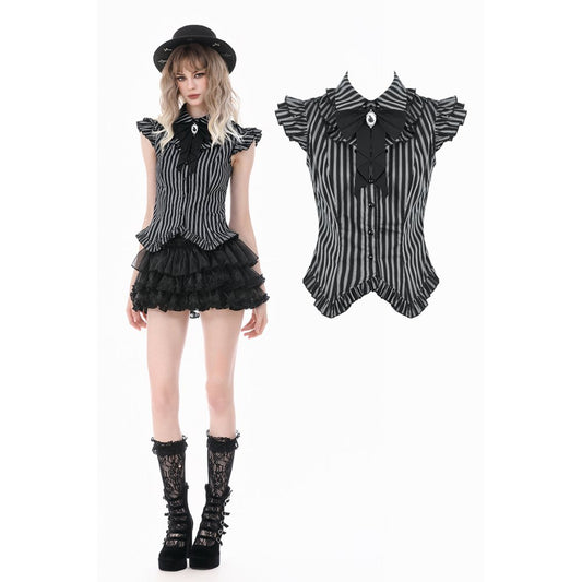 Dark in Love Crow Emblem Swallowtail Blouse
