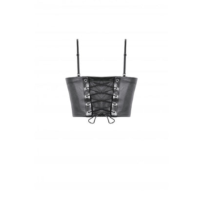 Dark in Love Ravena Buckled Faux Leather Corset Top