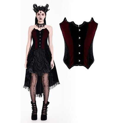 Dark in Love Crimson Vampiric Velvet Corset Top