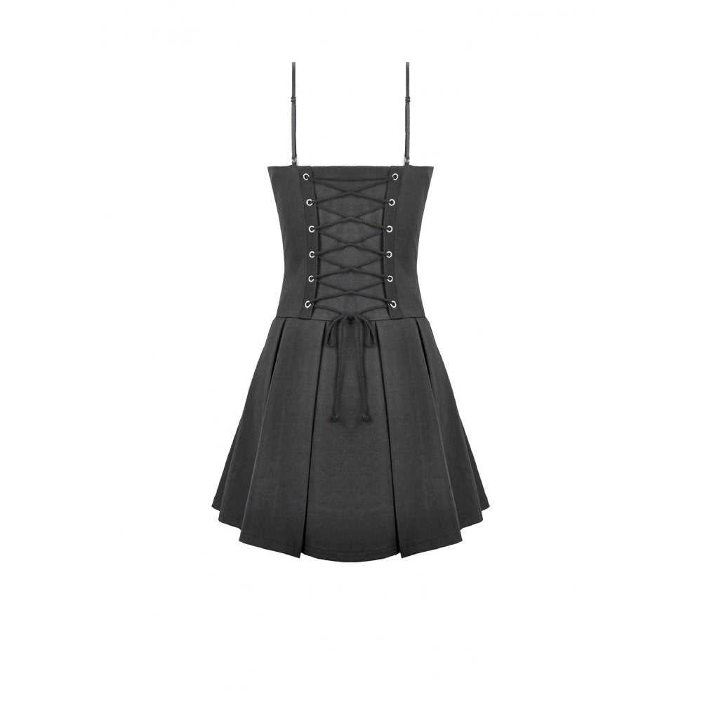 Dark in Love Studded Buckle Pleated Camisole Dress