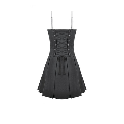 Dark in Love Studded Buckle Pleated Camisole Dress