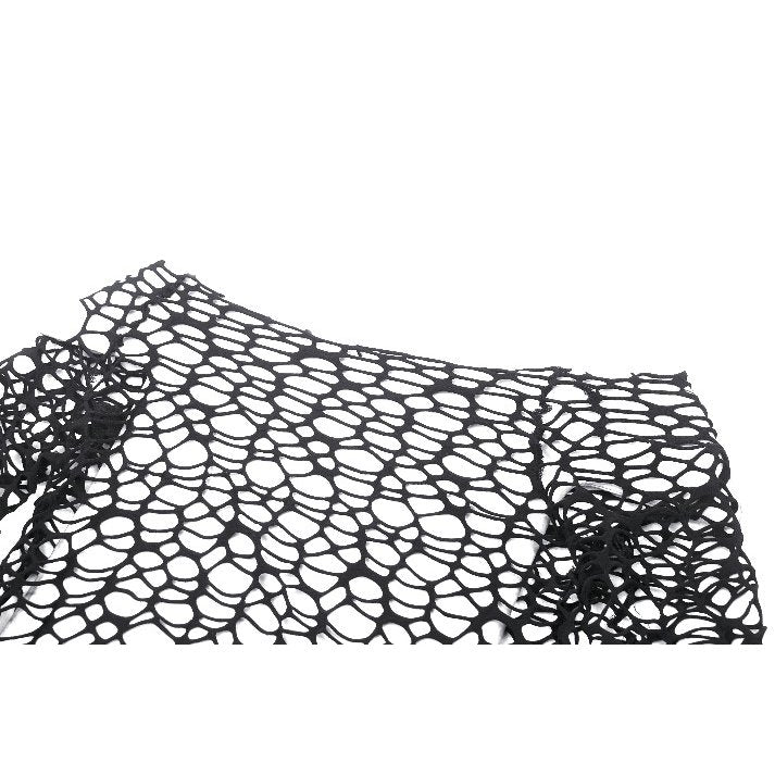 Dark in Love Darcy Black Distressed Net Top - Kate's Clothing