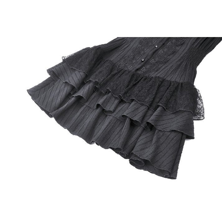 Dark in Love Diya Frilly Gothic Shirt Dress - Kate's Clothing