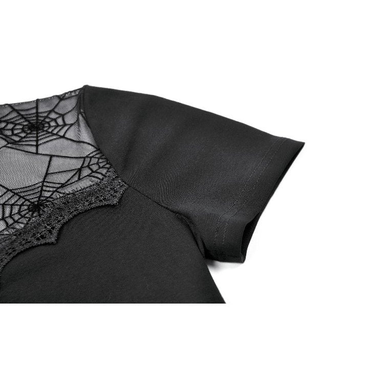 Dark in Love Spiderweb Mesh Short Sleeve Top