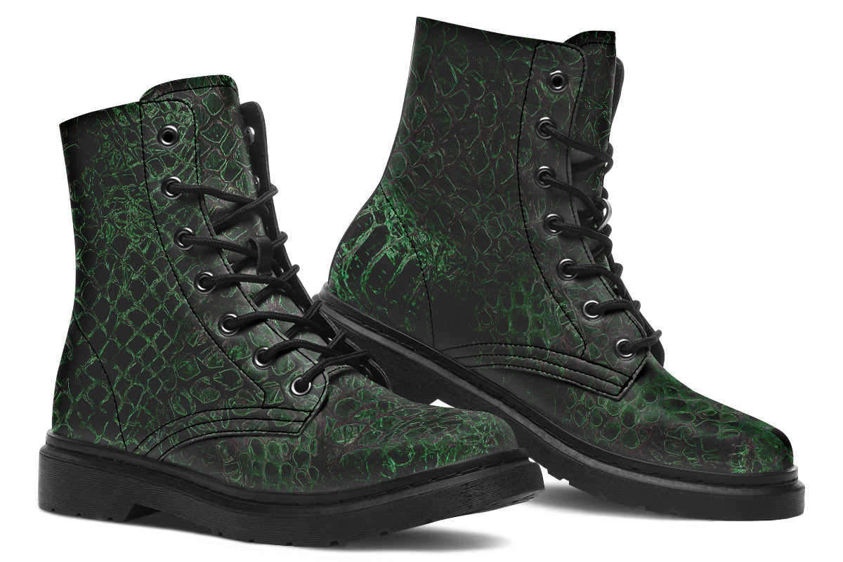 ANTIBrand dragon skin print gothic boots