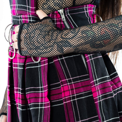 Heartless Black and Pink Tartan Faye Pinafore Dress - Kate's Clothing