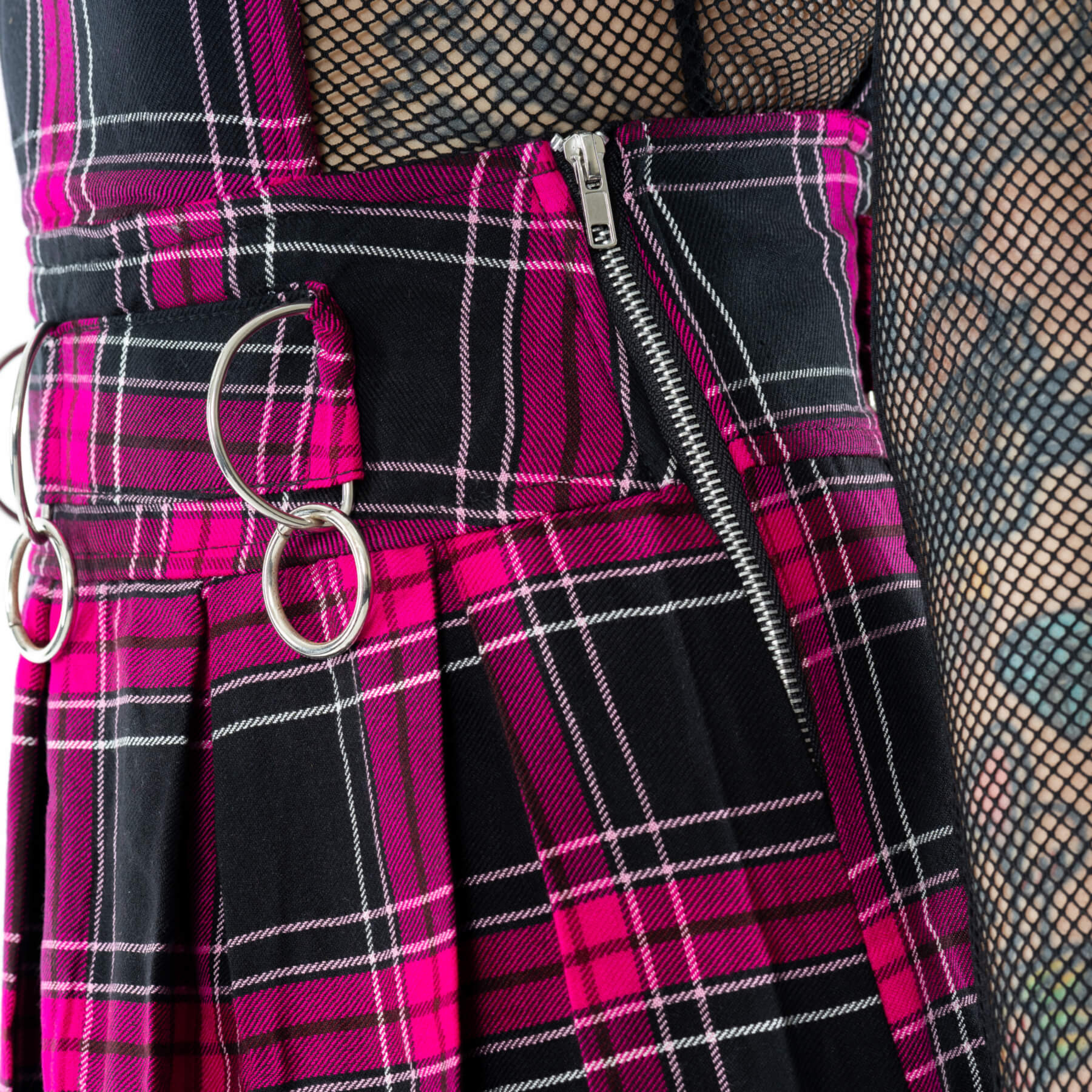 Heartless Black and Pink Tartan Faye Pinafore Dress - Kate's Clothing