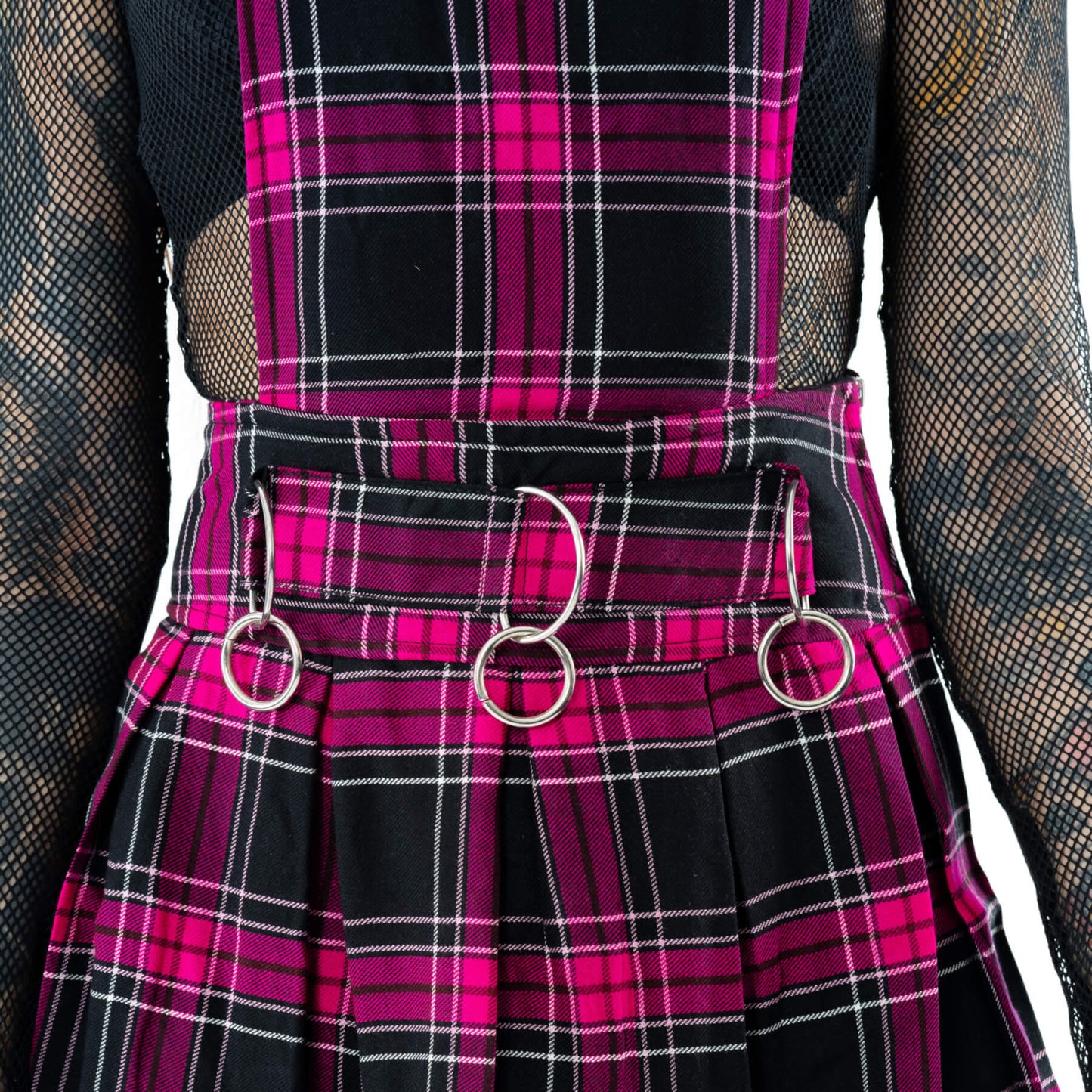 Heartless Black and Pink Tartan Faye Pinafore Dress - Kate's Clothing