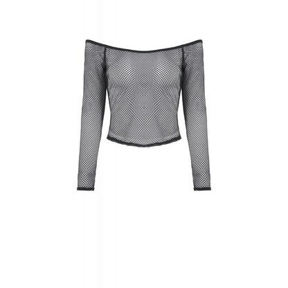 Dark in Love Lyra Fishnet Off-Shoulder Gothic Mesh Top
