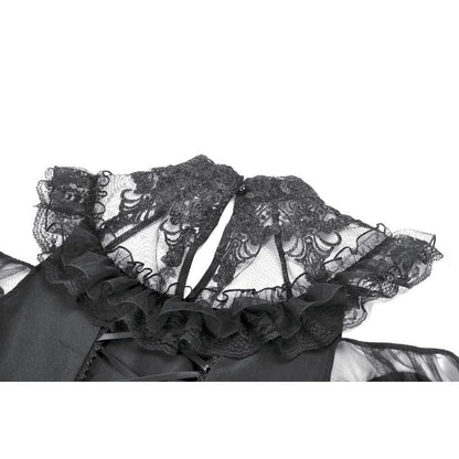 Dark in Love High Neck Mesh Lace Cold-Shoulder Dress