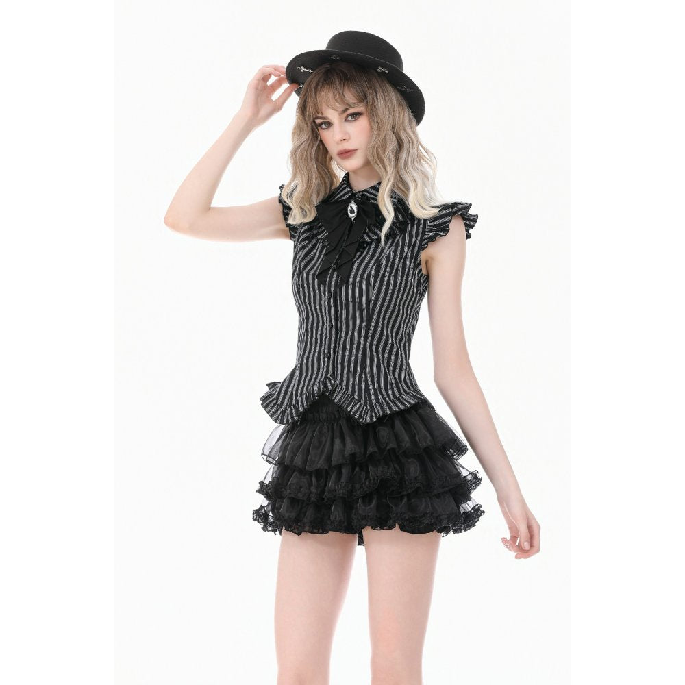 Dark in Love Crow Emblem Swallowtail Blouse