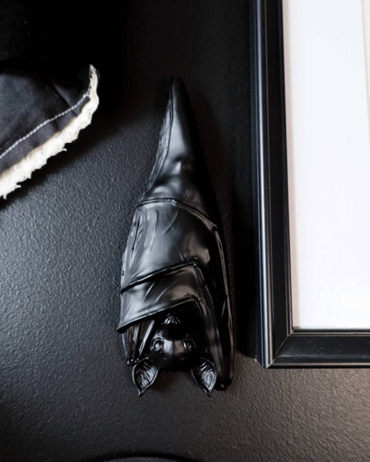 Mayhem Made sleeping bat wall hanging in black