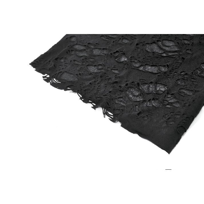 Dark in Love Morrigan One-Shoulder Lace Goth Top in Black
