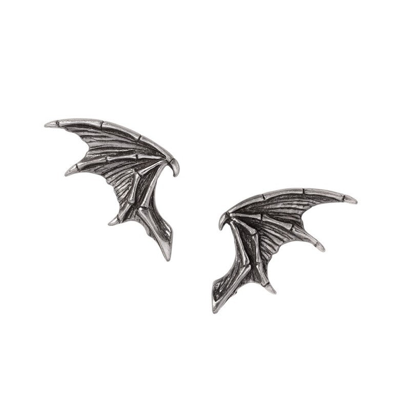 Alchemy Gothic Freedom Bat Wing Stud Earrings Gothic Pewter Jewellery
